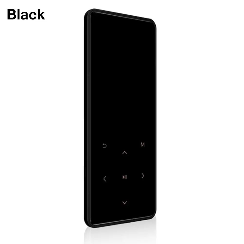MP3 плеер с Bluetooth динамиком сенсорный HiFi Металлический Мини Портативный Walkman с радио FM запись английский плеер для бега - Цвет: Black