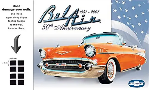 Bel Air Ii Shop72-Distrssed оловянный знак Шелби-американская мышечная металлическая вывеска плакат вывеска для гаража-с липкими полосками без повреждений стен - Цвет: Bel Air Ii