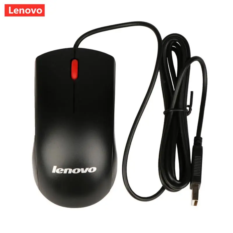 En venta Lenovo-ratón con cable USB M120, 1000dpi, ergonómico, para Gamer, Ordenador de oficina, PC, escritorio, Notebook, Accesorios para ordenador portátil 0LdJlbRB6An