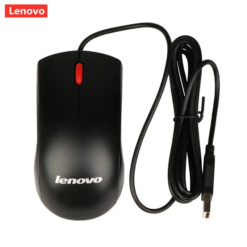Lenovo-ratón con cable USB M120, 1000dpi, ergonómico, para Gamer, Ordenador de oficina, PC, escritorio, Notebook, Accesorios para ordenador portátil