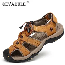 Cevabule/поставка года; летние сандалии большого размера; пляжная обувь; мужские сандалии из коровьей кожи; дышащая мужская обувь; CLK
