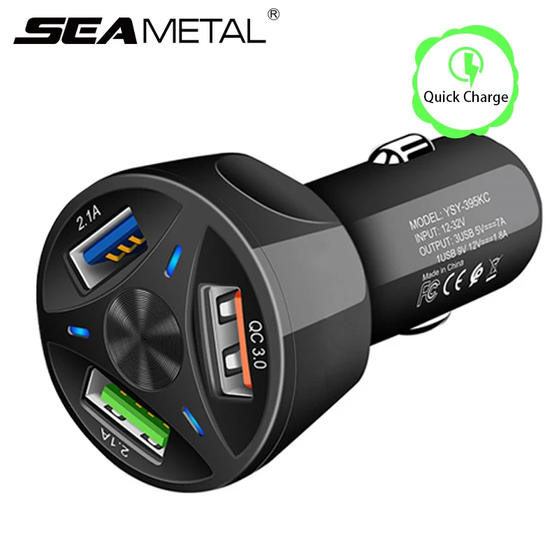 Автомобильное зарядное устройство в прикуриватель 12 В автоматическое USB QC 3 0