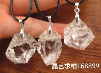 

Natural white crystal pendant, Stone Necklace Pendant
