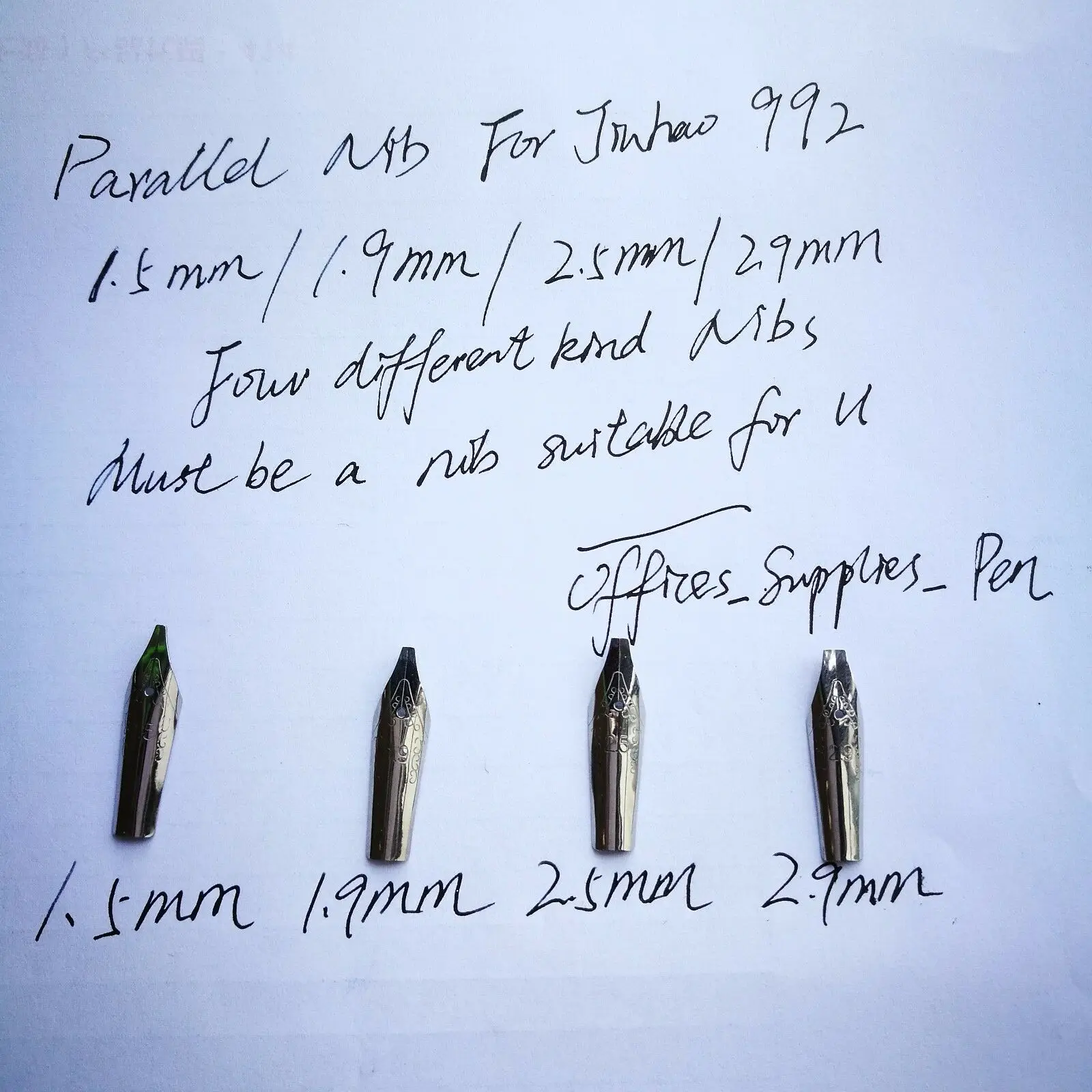 

4Pcs Stub Parallel italic 1.5/1.9/2.5/2.9MM Nibs For JInhao 992 Moonman M2 Fountain Pen Ink Pen Stationery Office supplies