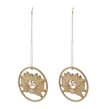 Pendentifs muraux géométriques en bois, artisanat, 2 pièces, décorations de méditation (couleur du bois)