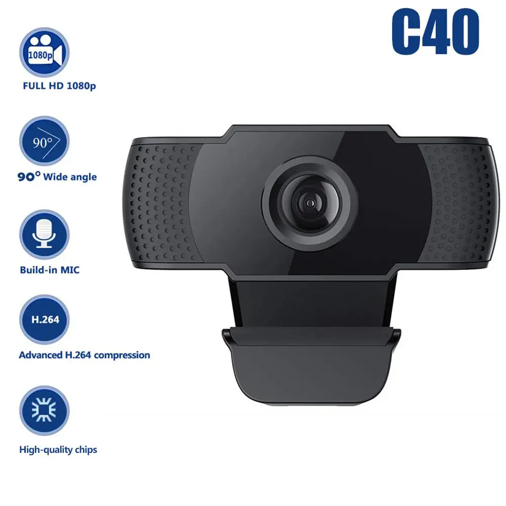 C40 веб камера для компьютера HD Pixel 1080P с автофокусом и микрофоном Windows Win7 8 10 Vista Android