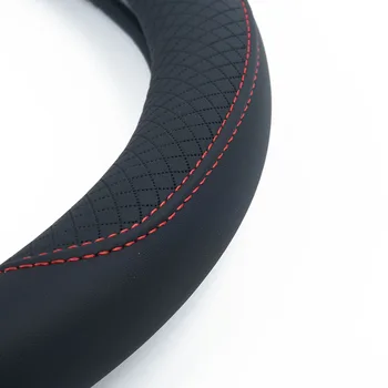 

PU Leather Steering Wheel Cover Car 38cm Durable Fit AllSeasons Useful 1PC Practical Black