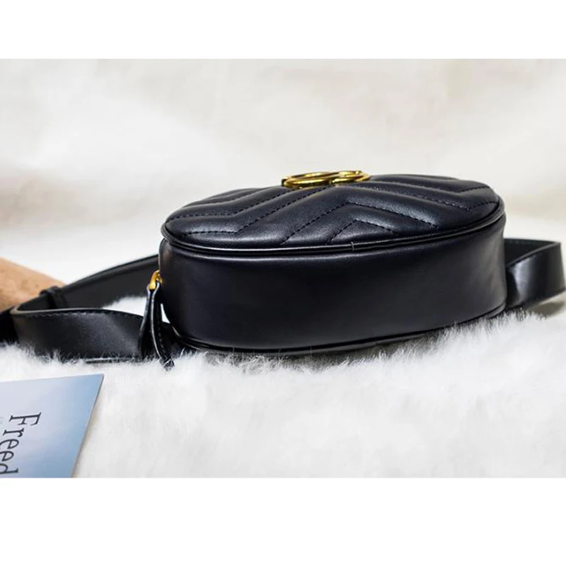 New Waist Bag Women Waist Fanny Packs Belt Bag Luxury Brand Leather Chest Handbag Rose Red Black Blue High Quality