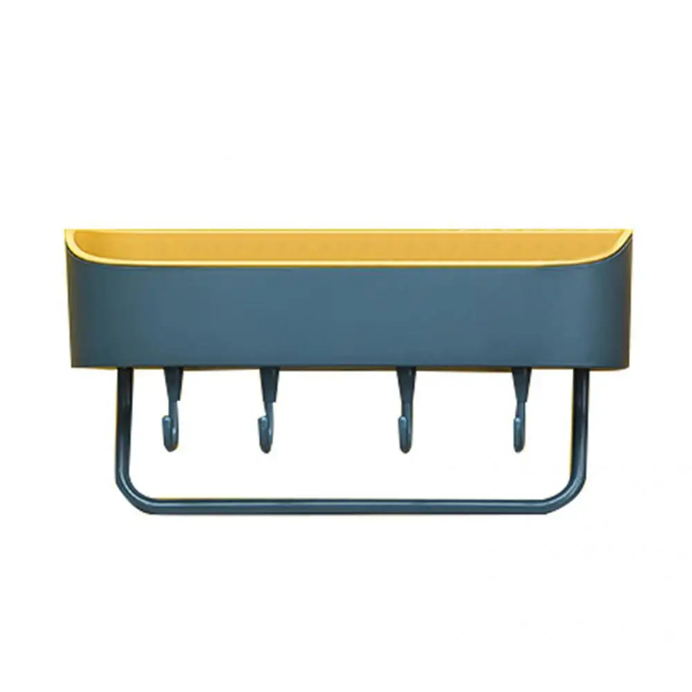 Storage Rack Smooth Shower Shelf Practical Easy Installation Lightweight PP Wall-mounted Punch Free Hook Shower Shelf