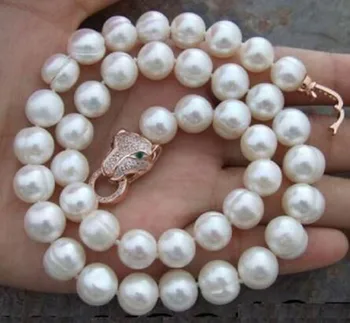 

NEW HUGE 10-12MM NATURAL SOUTH SEA WHITE PEARL NECKLACE 18INCH