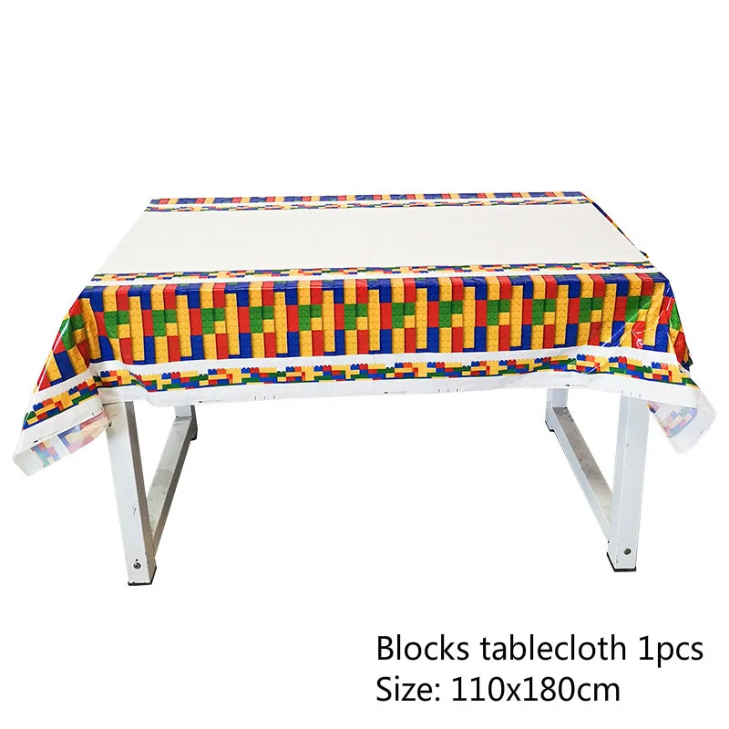 Tablecloth 1pcs 10 шт. Мальчики Дети ниндзя строительный блок тематическая вечеринка на день рождения воздушный шар Ninjago воздушный шар детский душ вечерние принадлежности для декора Globos - Цвет: Tablecloth 1pcs