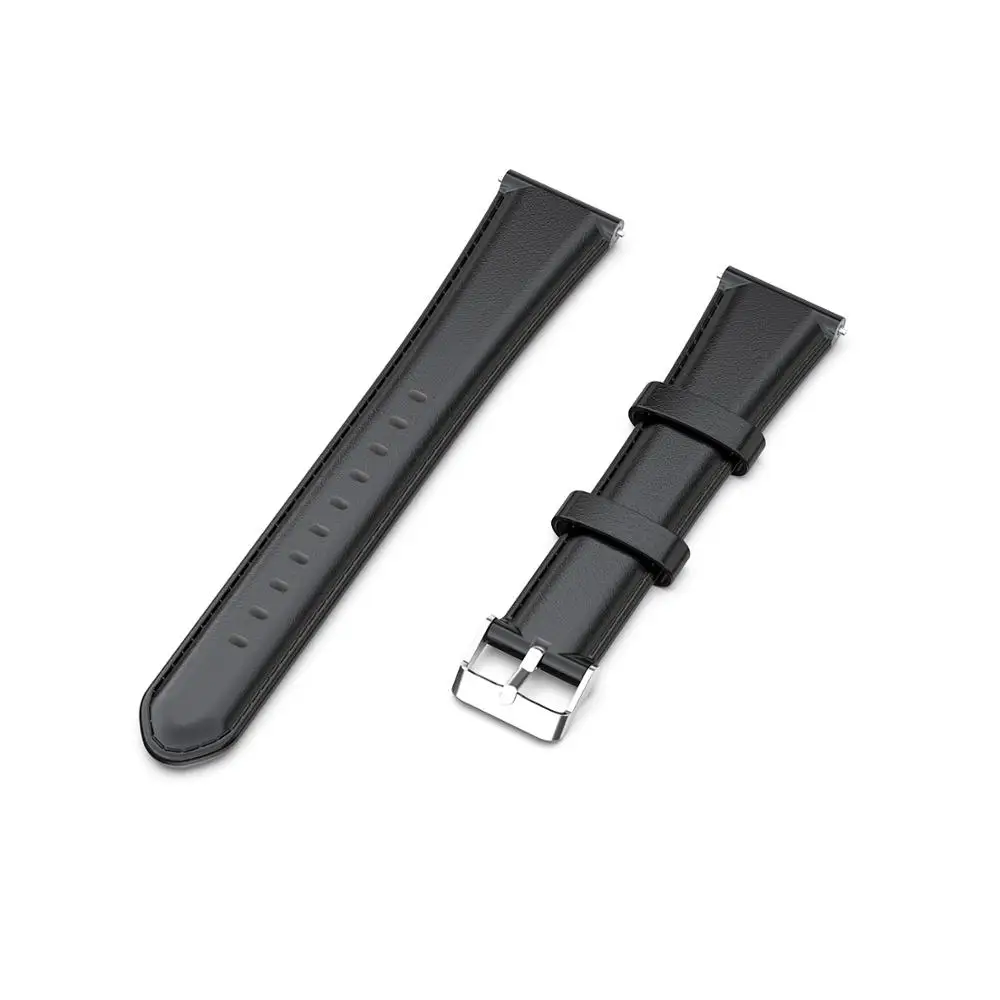 20 мм кожаный общий ремешок для Amazfit GTR 42 мм сменный ремешок для Ticwatch 2/S/E/samsung gear S2 Classic/gear Sport - Цвет ремешка: black