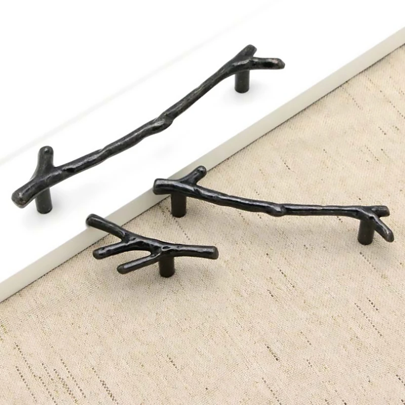 

Fashion Tree Branch Furniture Handle Black Silver Bronze Kitchen Cabinet Handles Drawer Knobs Door Pulls Hardware