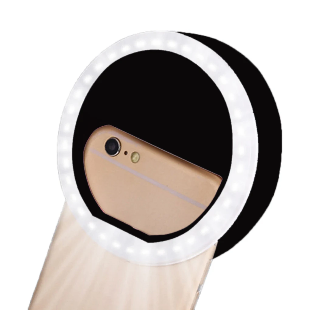 Универсальный светодиодный кольцевой светильник-вспышка для селфи, портативная лампа для селфи для мобильного телефона, светящаяся кольцевая клипса для iPhone 8, 7, 6 Plus, для samsung
