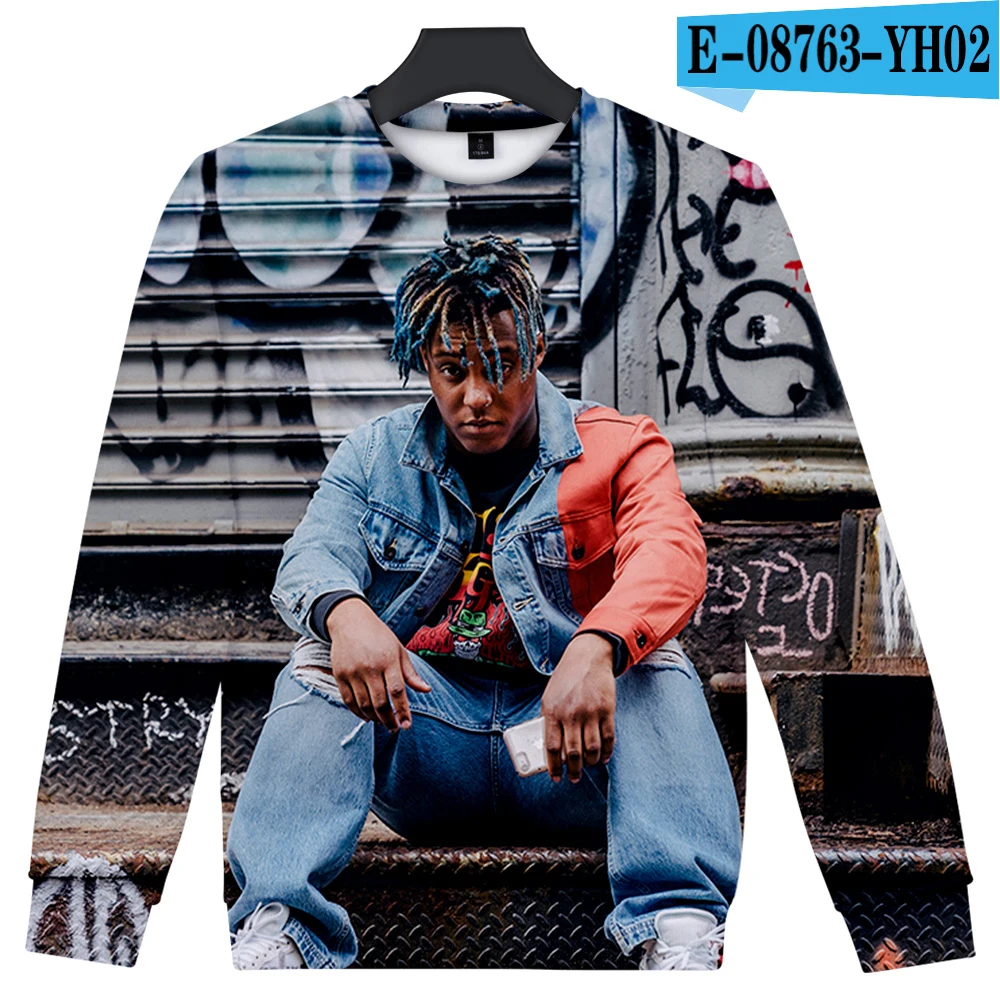 Длинная футболка Juice WRLD 3d принт модная удобная уличная футболка с круглым вырезом Женская/мужская длинная футболка - Цвет: 3d
