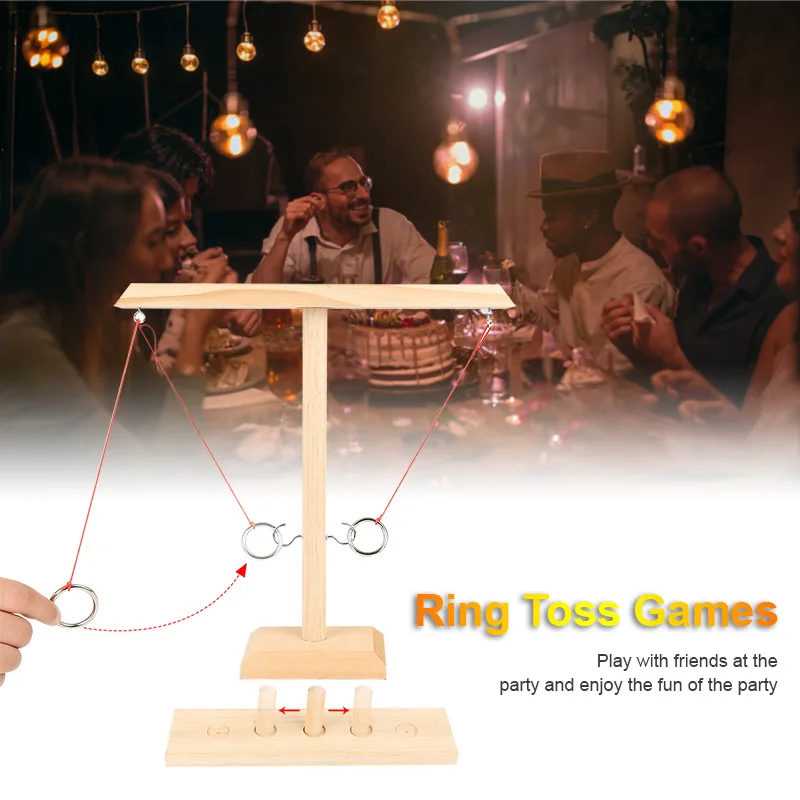 Pre-Installed Handheld Board Games Make a Great Gift for Tabletop Games Home Party Bars EunHo Ring Toss Game for Adults and Kids 