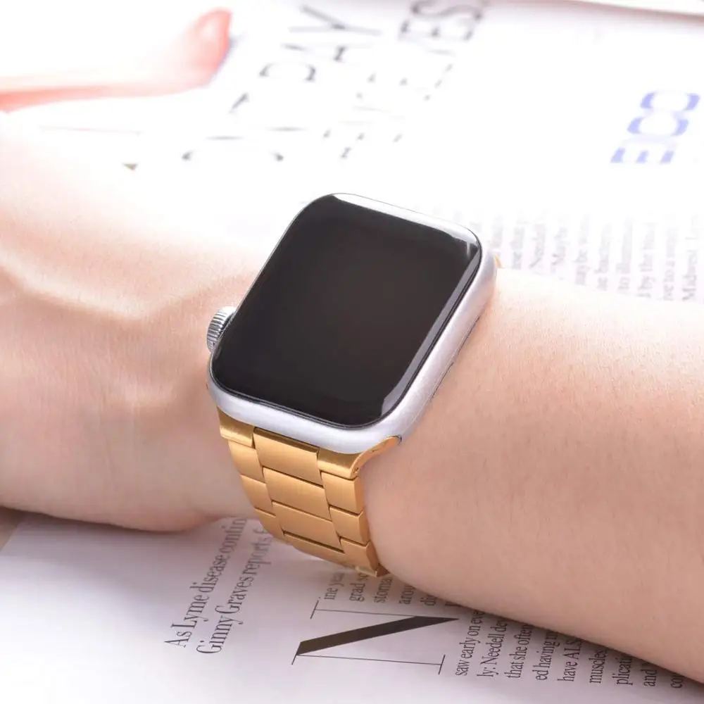 Ремешок для Apple Watch 44 мм 40 мм 42 мм 38 мм металлический браслет из нержавеющей стали iwatch Series 4 5 3 2 1 ремешок для часов