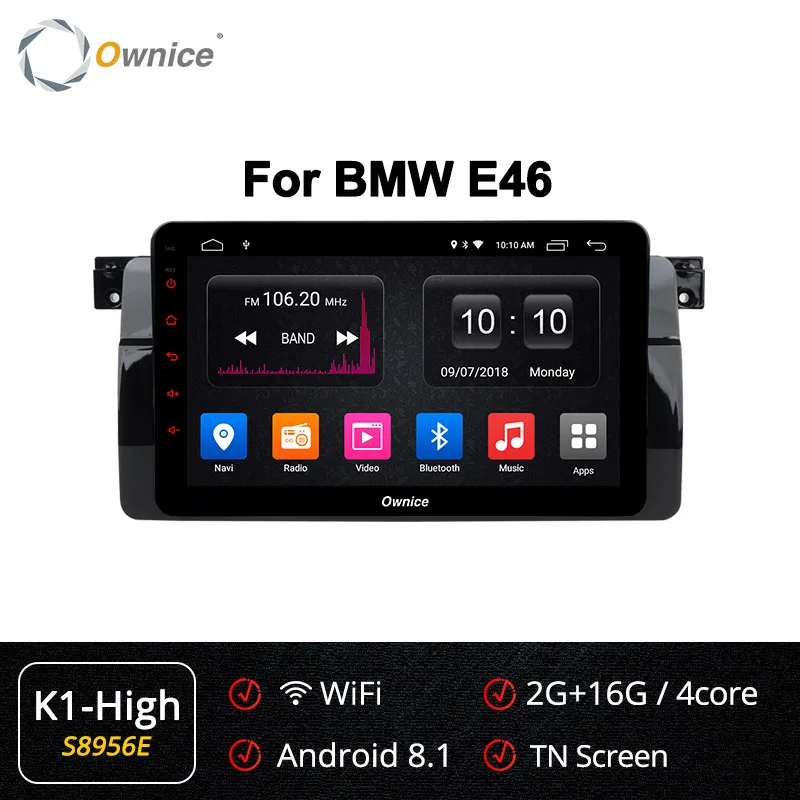 Ownice K1 K2 K3 K5 K6 Octa 8 Core dvd-плеер для автомобиля для BMW E46 навигатор Android 9,0 gps Радио RDS 2G 3 2G 360 панорама DSP 4 аппарат не привязан к оператору сотовой связи - Цвет: S8956 K1-High