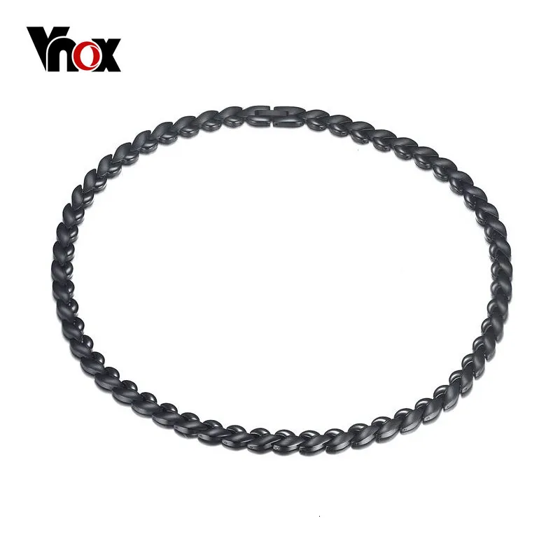 Vnox 20 inches Bio Energy Necklace Black Free Adjust Tool
