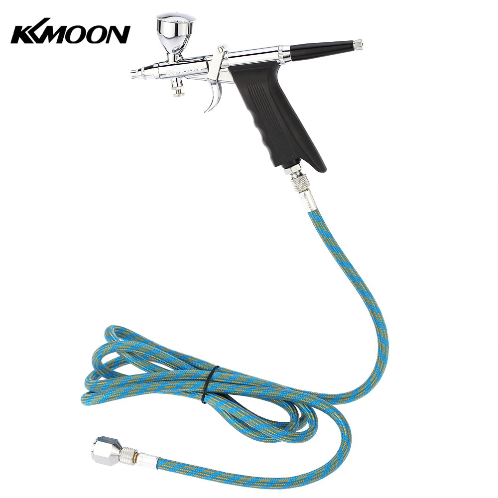 

KKmoon Professional Double Action Multi-Purpose Gravity Feed Spray Gun Trigger Airbrush Set with Hose 3 Tips 3 Cups Spray Model