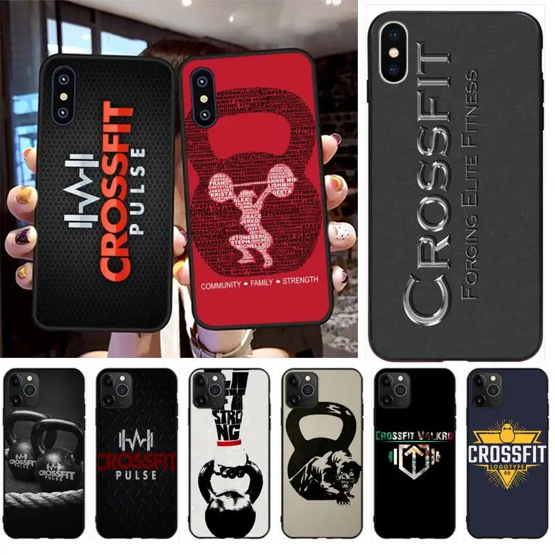 Чехол для телефона PENGHUWAN keep calm and crossfit на мягком черном корпусе iPhone 11 pro XS MAX 8 7 6 6S Plus