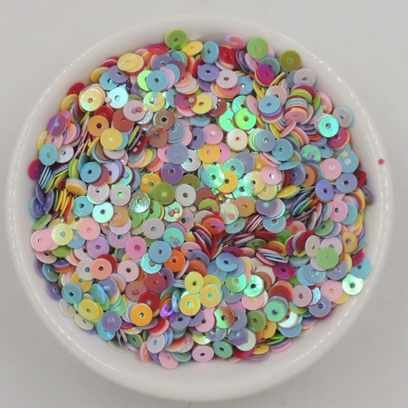 10g/Lot AB Color 14Style 4mm Flat Round Sequins Sewing Wedding PVC Paillettes Dress Craft Decorative DIY Lentejuelas Accessories