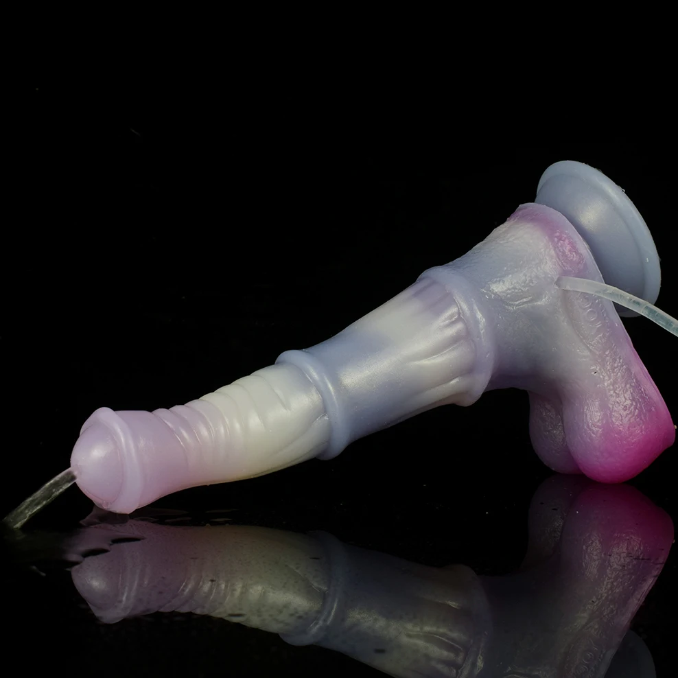 FAAK Ejaculation Horse Dildo Multi Color Animal Penis With Suction Cup  Female Masturbator Syringe Squirting Anal Sex Toys Shop — view 2