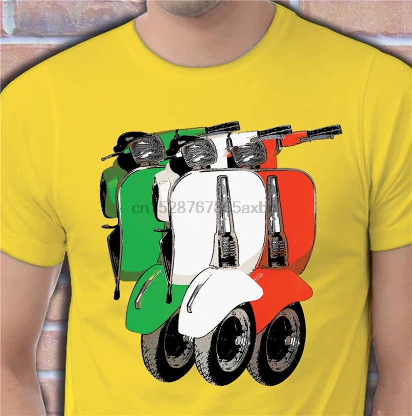 Футболка Vespa Piaggio Special 50 Italia style Tricolore Vespino летняя футболка с круглым вырезом |
