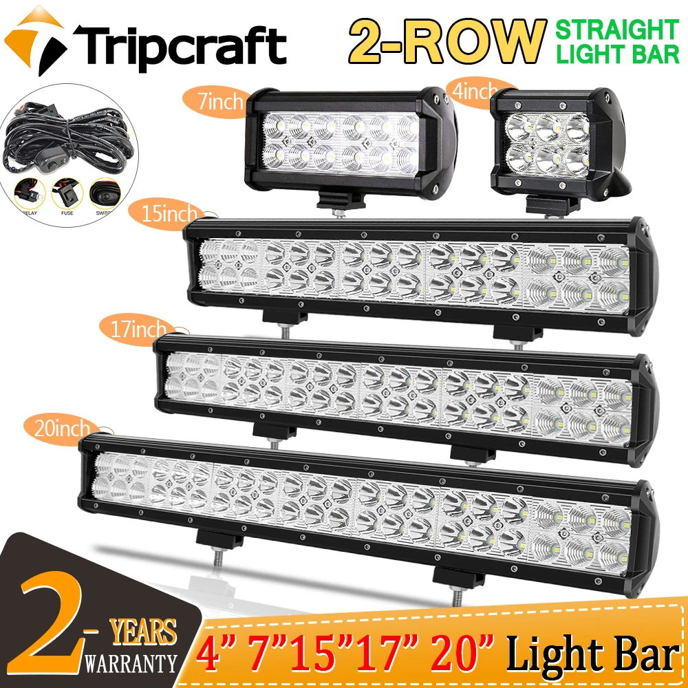 Tripcraft двойные ряды 4/7/15/17/20in 2row светодиодный светильник баров комбо рабочий для