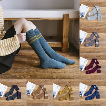 

Women's Fashion Patchwork Striped Pile Color Knee Socks Casual Cotton Socks Cute Low Cut Ankle Socks W1217