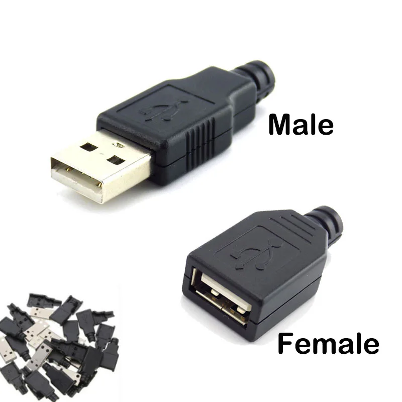 1 шт. 10 usb разъем типа A 4 контактный черная пластиковая крышка тип припоя DIY