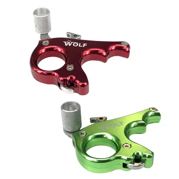

2pcs Ultra-light 3 Finger Archery Release Aid Aows Release Aid Thumb Trigger for Compound Bow Green + Red