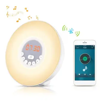 

Digital Alarm Clock Wake Up Light Table LED Lamp Sunrise Sunset Snooze Clocks FM