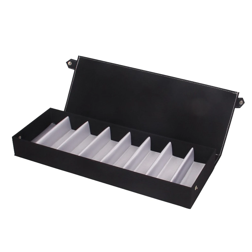 8 Slots Novelty Sunglass Organizer Leather Eyeglasses Collector Eyewear Display Case Storage Box, 48 x 14 x 6cm