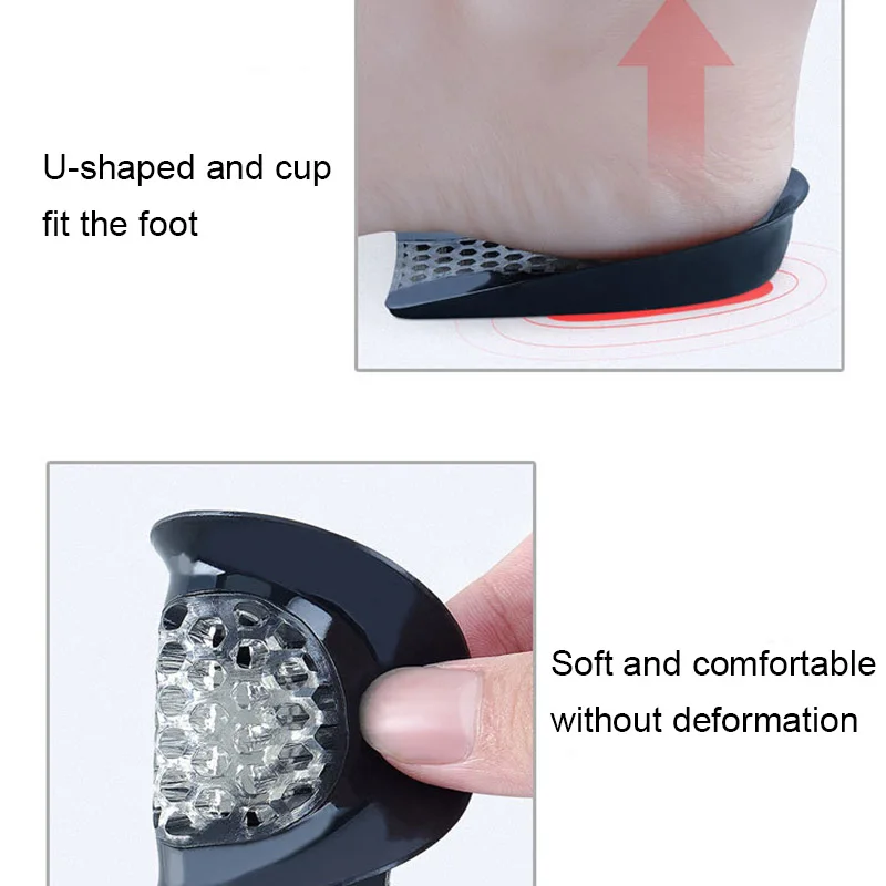 

Silicone Cushioning Shock Absorption Relieves Pain Heel Pad U-Shaped Honeycomb Heel Pad K-BEST