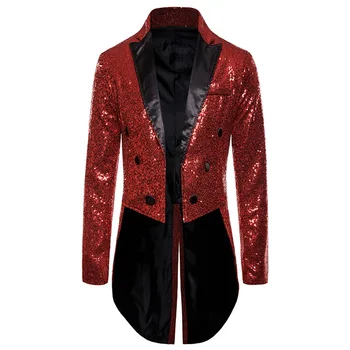 

Men Fashion Slim Tuxedo Male Singer Dj Gd Performance Costumes 2020 Men's Button Sequins Tuxedo Suit Show Performance Costume
