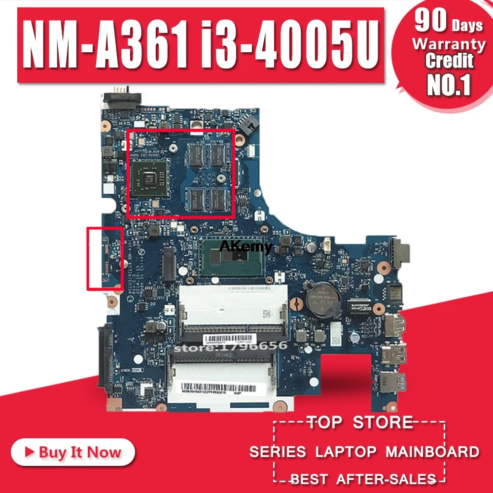 

NM-A361 motherboard for Lenovo G50-80 laptop motherboard ACLU3/ACLU4 NM-A361 R5 GPUnotebook I3-4005 CPU original Test