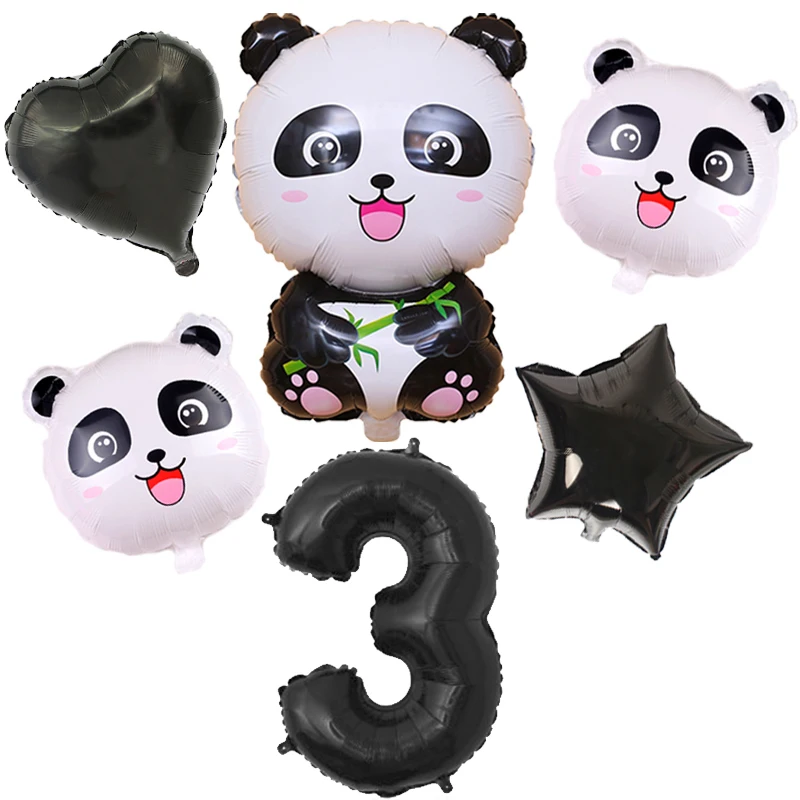 Panda Theme Birthday Party Decorations Kids Disposable Tableware Set Plate Napkin Baby Shower Favors Cartoon Panda Balloon