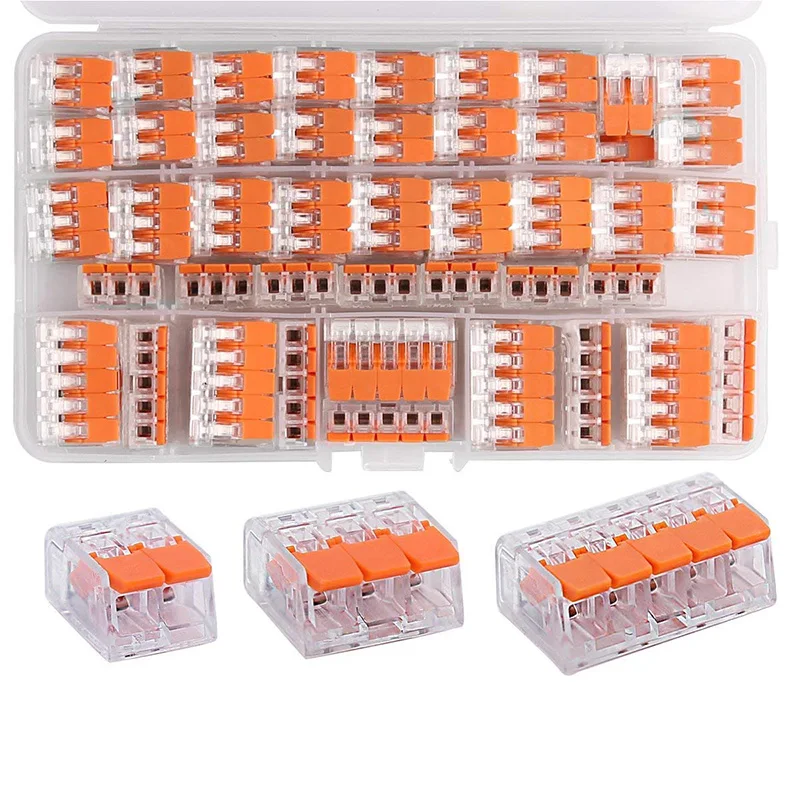 

Conductor Compact Splicing Connector Lever Nut Kit for Solid Stranded Flexible Wires 250 V 24-12 PCT-412/PCT-413/PCT-415 (75PCS)