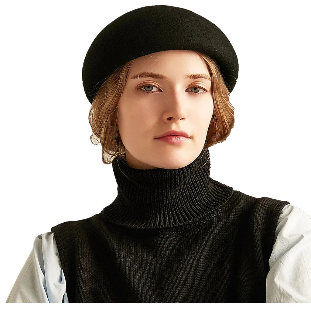 Зимние женские шерстяные вязаные береты во французском стиле с буквенным принтом, женские модные теплые береты, женские шапки бини, шапка#35