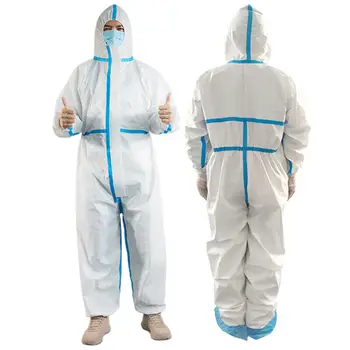 

Professional Medical Protective Clothing White Coverall Hazmat Suit Hospital Disposable Anti-Virus Isolation Protective Clothing