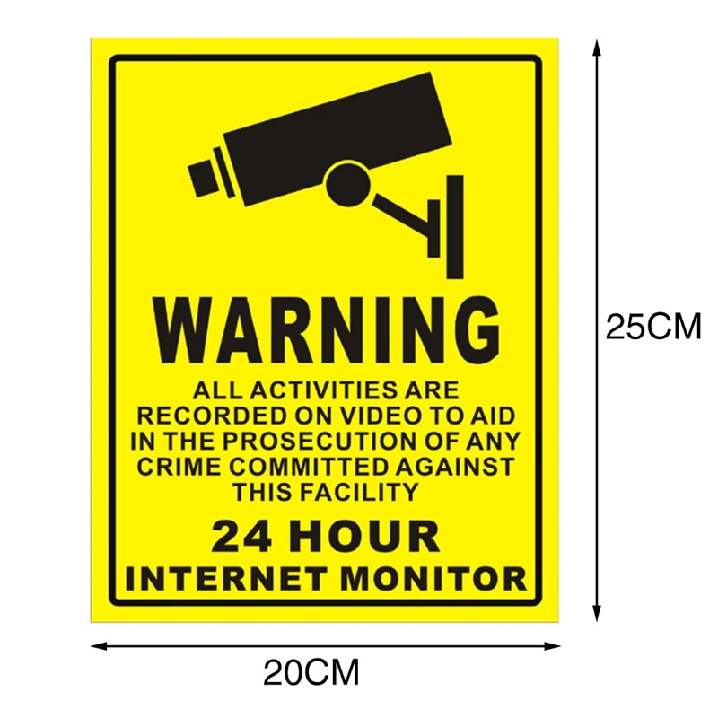 

CTVMAN CCTV Security IP Camera Warning Sticker PVC 24 Hours Alarm Safety Warning Mark Sign
