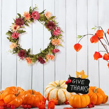 

Fall Wreath Artificial Chrysanthemum Front Door Wreath For Autumn Party Thanksgiving Christmas Halloween Decoration Wreath