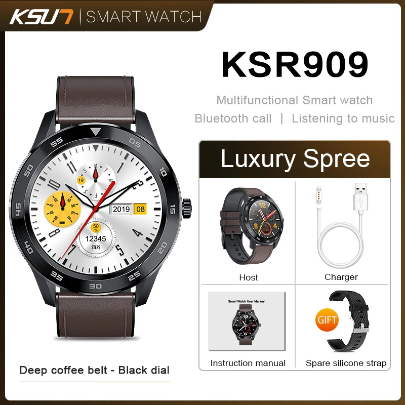 Смарт-часы KSUN KSR909, IP68, водонепроницаемые, 1,3, Полный Круглый HD экран, ЭКГ, обнаружение, сменные Смарт-часы, 4G, Reloj, умный Браслет - Цвет: KSR909-LB