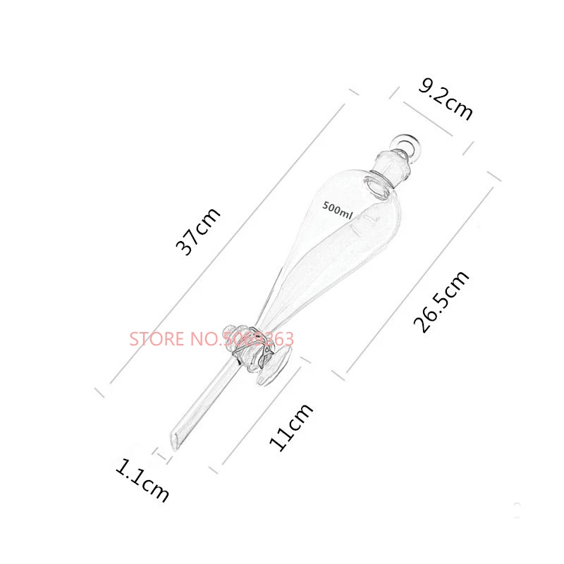 Lab Glass Supplies Lab Separatory Funnel All Sizes 60mL to 2000mL Glass Separating Funnel with Glass Stopper Screw Tap Separatory Funnel Laboratory Glassware