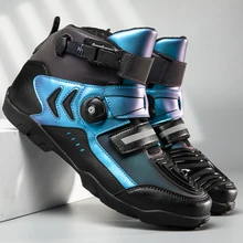  Motorcycle Boots Men Motocross Shoes Non-slip Botas Moto Riding Racing Motorcyclist Biker Chopper Motorbike Endure Touring Boots 