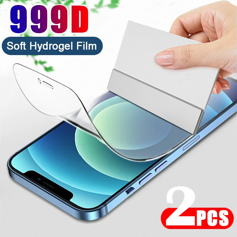 mobile protector 2Pcs Hydrogel Film On Screen Protector For iPhone 7 8 Plus SE 2020 Screen Protector On iPhone 11 12 13 Pro Max XS XR X Not Glass mobile tempered glass