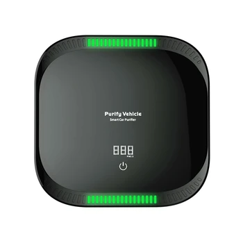 

Smart Contact Air Purifier with Display Vehicle-Borne Air Cleaner Negative Ion ligent Formaldehyde Removal,Black
