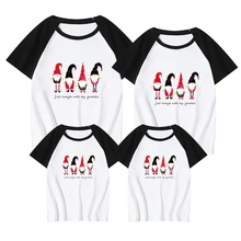 

Christmas Disney Family Tshirt Cartoons Graphic Cotton Santa Claus T-Shirt Women Clothes Baby Girl O-Neck Soft Short Sleeve