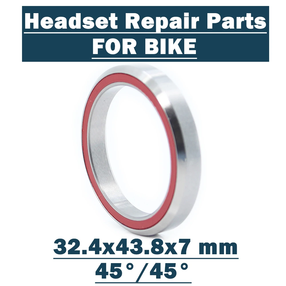 ACB32438 Bike Headset Bearings 32.4*43.8*7 mm 45/45 Degree ( 2 PCS ) Road MTB Angular Contact Bicycle Bearing 32.4 43.8 7